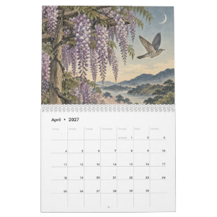 Hanafuda Zwölf Monate japanischer Holzschnittkunst Kalender