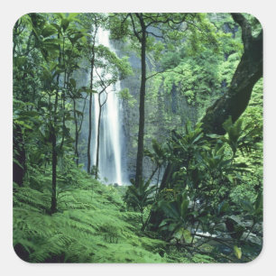 Hanakapiai Falls entlang der Na Pali Küste, Kauai Quadratischer Aufkleber