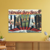 Hanalei Bay Beach, Hawaii - Große Briefszenen Leinwanddruck (Insitu (Wohnzimmer))