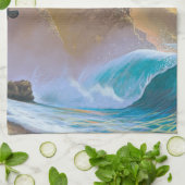 Hanalei Bay Beach Surf Geschirrtuch (Gefaltet)