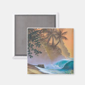 Hanalei Bay Beach Surf Magnet (Vorderseite/Rückseite)