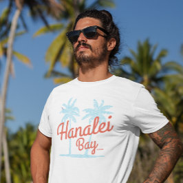 Hanalei Bay Hawaii Insel Kauai Retro Souvenir T-Shirt