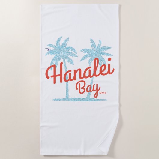 Hanalei Bay Hawaii Insel Kauai Strandtuch (Vorderseite)