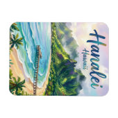 Hanalei Bay Hawaii Magnet (Horizontal)