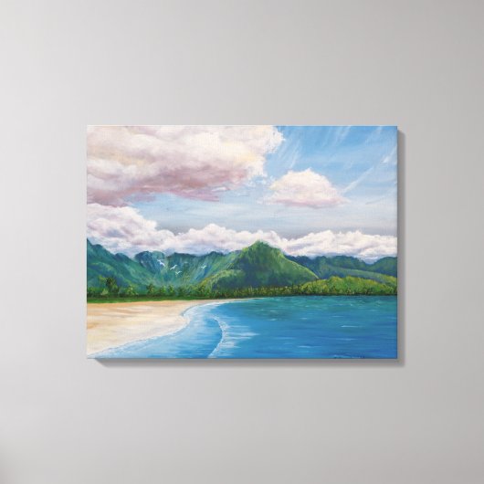 Hanalei Bay Hawaii Painting Leinwanddruck (Vorderseite)
