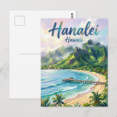 Hanalei Bay Hawaii Postkarte (Vorne/Hinten)