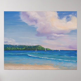 Hanalei Bay Hawaiianische Inseln Malerei Poster