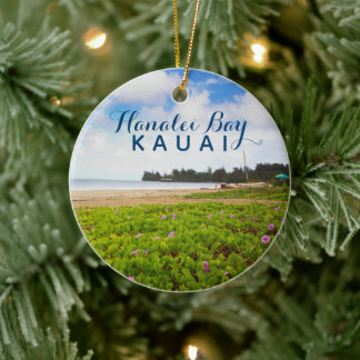 Hanalei Bay Kauai Hawaii 2 Foto Jahr Keramik Ornament
