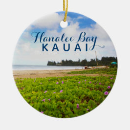 Hanalei Bay Kauai Hawaii 2 Foto Jahr Keramik Ornament