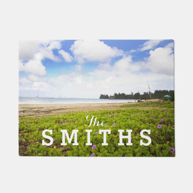 Hanalei Bay, Kauai Hawaii Beach Blume Fußmatte (Vorderseite)