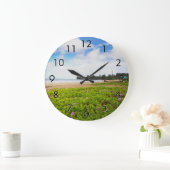 Hanalei Bay, Kauai Hawaii Beach Blume Große Wanduhr (Zuhause)