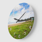 Hanalei Bay, Kauai Hawaii Beach Blume Große Wanduhr (Winkel)