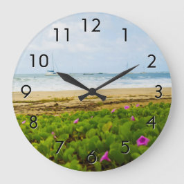 Hanalei Bay Kauai Hawaii Beach & Boote Große Wanduhr