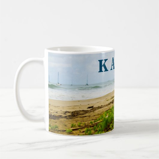 Hanalei Bay Kauai Hawaii Beach & Boote Kaffeetasse (Links)