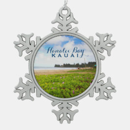 Hanalei Bay Kauai Hawaii Snowflake Pewter Christma Schneeflocken Zinn-Ornament