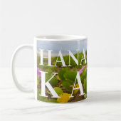 Hanalei Bay Kauai Lila Blume Big Text Kaffeetasse (Links)