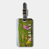 Hanalei Bay, Kauai Morning Glory Lila Blume Gepäckanhänger (Vorderseite vertikal)