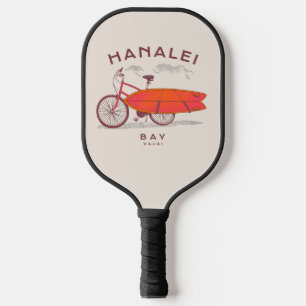 Hanalei Bay Kauai Vintag Beach Surfing Pickleball Schläger