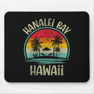 Hanalei, Bay Strand Hawaii Palme Familie Sommer Mousepad