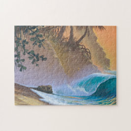 Hanalei Bucht-Strand-Brandung Puzzle