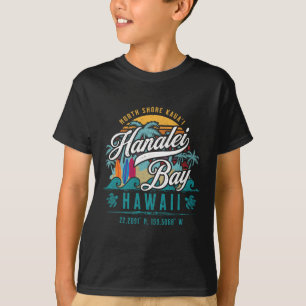 Hanalei Byy North Shore Kauai Hawaii Retro-Sonne-S T-Shirt
