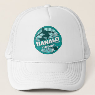 Hanalei Hawaii aquamarines Surflogo Truckerkappe