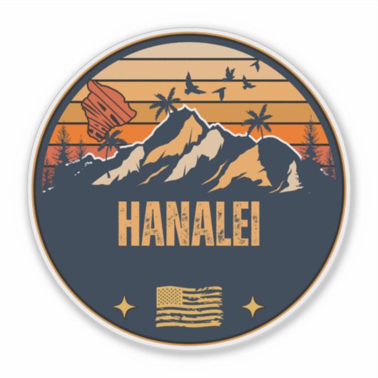 Hanalei, Hawaii Aufkleber (Vorderseite)