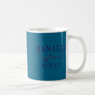 Hanalei Hawaii Hai vintage Pflaume Kunst Angeln Kaffeetasse