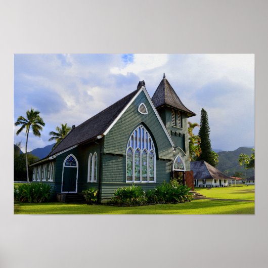 Hanalei, Hawaii, Kirche Poster (Vorne)