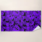 Hanalei Hawaiian Hibiskus Camouflage Floral - Lila Strandtuch (Vorderseite)