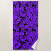 Hanalei Hawaiian Hibiskus Camouflage Floral - Lila Strandtuch (Vorderseite)