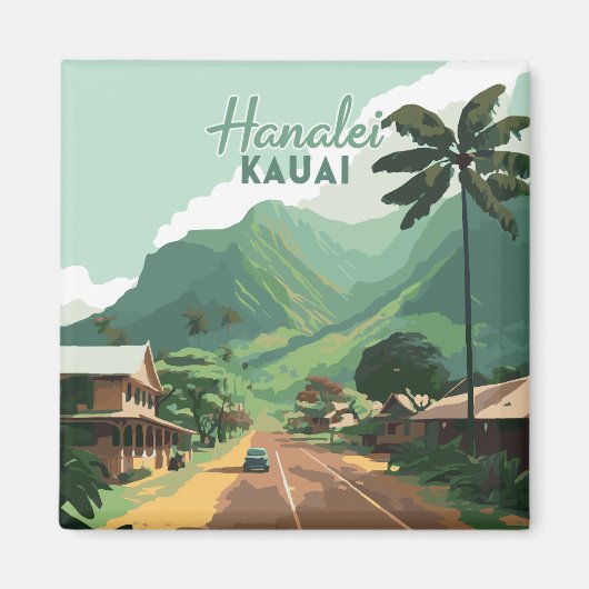 Hanalei Kauai Hawaii Bay Mountains Green Magnet (Vorne)