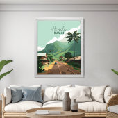 Hanalei Kauai Hawaii Bay Mountains Green Poster
