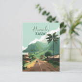 Hanalei Kauai Hawaii Bay Mountains Green Postkarte (Stehend Vorderseite)