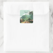 Hanalei Kauai Hawaii Bay Mountains Green Quadratischer Aufkleber (Tasche)