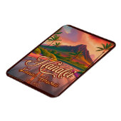 Hanalei Kauai Hawaii Retro Volcano Road 1950s Magnet (Linke Seite)