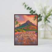 Hanalei Kauai Hawaii Retro Volcano Road 1950s Postkarte (Stehend Vorderseite)