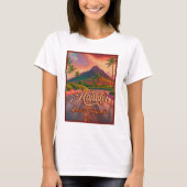Hanalei Kauai Hawaii Retro Volcano Road 1950s T-Shirt (Vorderseite)