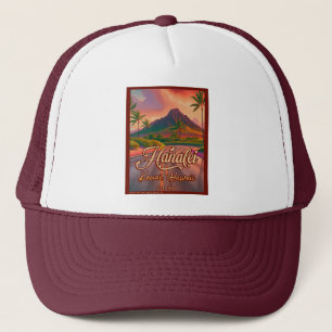 Hanalei Kauai Hawaii Retro Volcano Road 1950s Truckerkappe