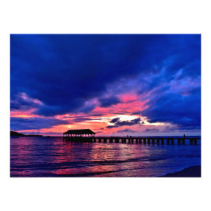 Hanalei Pier bei Sunset - Kauai, Hawaii Fotodruck