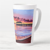 Hanalei Pier Sunset Kauai Beach Latte Tasse (Rechte Ecke)