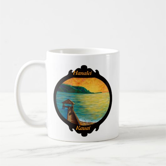 "Hanalei Pier" w/Hawaii Inseln Kaffeetasse (Links)