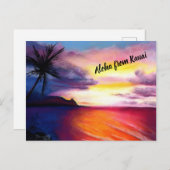 Hanalei Sunset Postkarte (Vorne/Hinten)