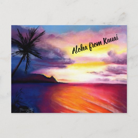 Hanalei Sunset Postkarte (Vorderseite)