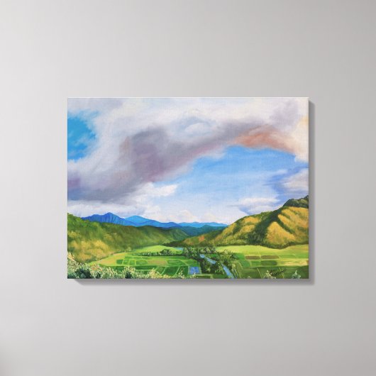 Hanalei Valley Hawaii Ölgemälde Leinwanddruck (Vorderseite)