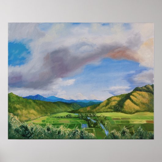 Hanalei Valley Hawaii Ölgemälde Poster (Vorne)