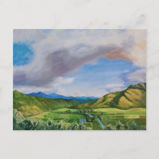 Hanalei Valley Hawaii Ölgemälde Postkarte (Vorderseite)