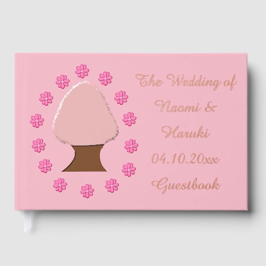 Hanami Japanese Cherry Tree Custom Wedding Gästebuch (Vorderseite)