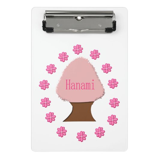Hanami Japanese Cherry Tree Mini Klemmbrett (Vorderseite)