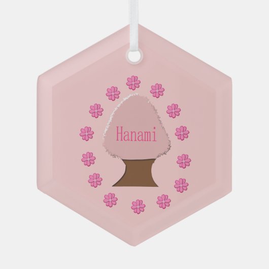 Hanami Japanese Cherry Tree Ornament Aus Glas (Vorderseite)